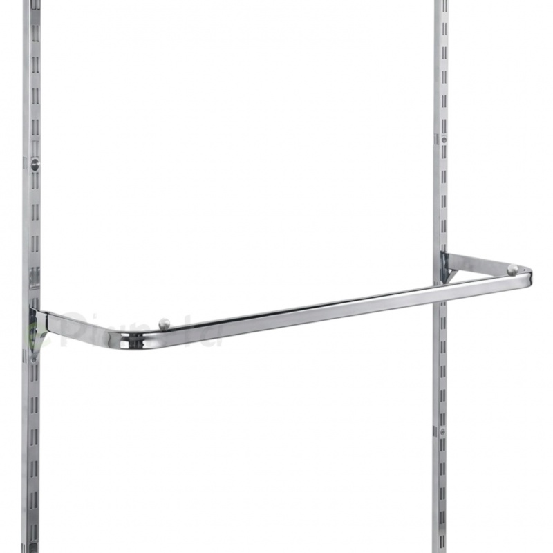 Barra appendiabiti a U 120cm per montante cremagliera argento per arredo negozio cabina armadio