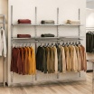 Barra appendiabiti a U 120cm per montante cremagliera argento per arredo negozio cabina armadio