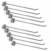 X10 Ganci per barra rettangolare a cremagliera 20 25 30 35 cm argento per arredo negozio in metallo incastro a cavaliere 