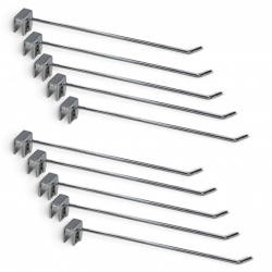 X10 Ganci per barra rettangolare a cremagliera 20 25 30 35 cm argento per arredo negozio in metallo incastro a cavaliere 