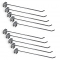 X10 Ganci per barra rettangolare a cremagliera 20 25 30 35 cm argento per arredo negozio in metallo incastro a cavaliere
