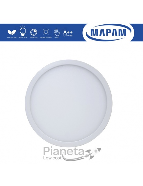 Pannello LED Tondo a Muro 6/12/18W Luce Calda/Fredda/Naturale Faretto Mapam