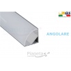 Profilo Alluminio 2M per Strisce Strip LED Barra Rigida ANGOLARE Copertura Opaco