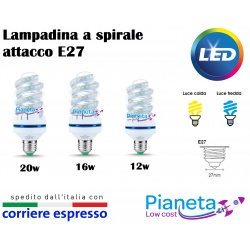 Lampadina led a spirale E27 12 16 20w lampada risparmio energetico basso consumo