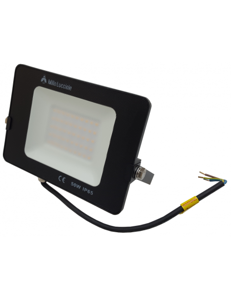 Faro led slim da esterno 50w IP65 faretto smd altà luminosità luce calda fredda metallo nero