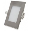 Pannello led quadrato 6w acciaio satinato nichel incasso Faro faretto completo driver luce bianca naturale calda Downlight