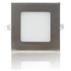 Pannello led quadrato 6w acciaio satinato nichel incasso Faro faretto completo driver luce bianca naturale calda Downlight