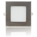 Pannello led quadrato 6w acciaio satinato nichel incasso Faro faretto completo driver luce bianca naturale Downlight