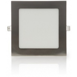 Pannello led quadrato 12w acciaio satinato nichel incasso Faro faretto Downlight luce bianca