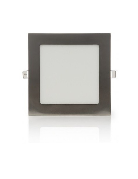 Pannello led quadrato 12w acciaio satinato nichel incasso Faro faretto Downlight luce bianca
