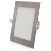 Pannello led quadrato 12w acciaio satinato nichel incasso Faro faretto Downlight luce bianca