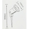 Faretto led segnapasso attacco GU10 faro da esterno orientabile IP65 grigio con picchetto per giardino vialetti