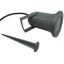 Faretto led segnapasso attacco GU10 faro da esterno orientabile IP65 grigio con picchetto per giardino vialetti