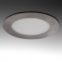 Pannello rotondo acciaio satinato nichel slim led 3w ip20 incasso Faro faretto luce bianca fredda Downlight