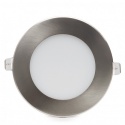 Pannello led rotondo acciaio satinato nichel slim 6w ip20 incasso faretto completo driver luce naturale calda Downlight