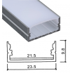 Profilo in alluminio largo 24 mm 2M per strisce strip led barra rigida profilato copertura opaco