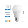 Lampadina Led globo E27 18w A80 bulbo luce naturale calda