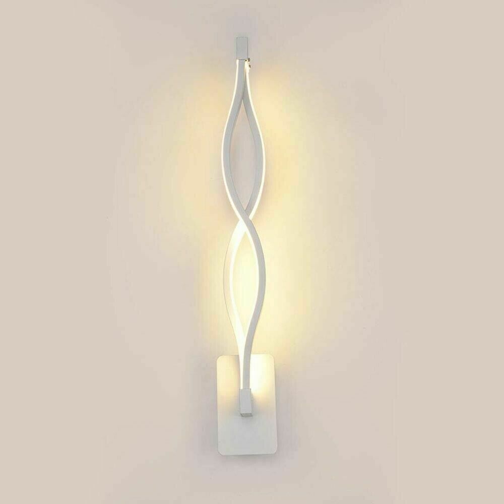 Applique led parete 9w lampada muro spirale bianco moderno luce