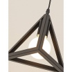Lampadario a sospensione piramide attacco E27 pendente triangolo design moderno bianco nero geometrico in metallo