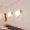 Applique parete ramo con sfera E27 oro argento lampada muro moderno minimal led
