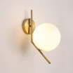 Applique parete ramo con sfera E27 oro argento lampada muro moderno minimal led