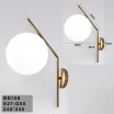 Applique da parete con sfera in vetro E27 metallo oro lampada design moderno minimal