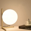 Lampada da tavolo scrivania ramo con sfera in vetro attacco E27 oro argento luce moderno minimal led