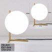 Lampada da tavolo scrivania ramo con sfera in vetro attacco E27 oro argento luce moderno minimal led