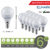 Promopack x 10 pz lampadina led globo G45 E14 6w attacco piccolo sfera bianco basso consumo luce fredda naturale calda