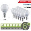 Promopack x 10 pz lampadina led globo G45 E14 6w attacco piccolo sfera bianco basso consumo luce fredda naturale calda