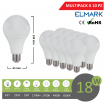 Promopack x 10 pz lampadina led globo A65 E27 18w attacco grande sfera basso consumo luce fredda naturale calda