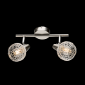 Lampadario moderno a plafoniera faretto led spot 2 luci E14 camera da letto salotto alluminio satinato orientabile