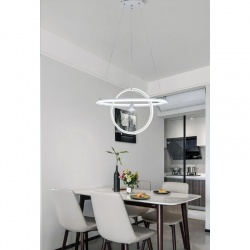 Lampadario sospeso led cerchi 70w bianco design moderno pendente circolare luce fredda naturale calda