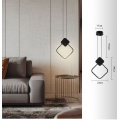 Lampadario sospeso led 12w quadrato nero lampada da soffitto comodino design moderno