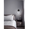 Lampadario sospeso led 12w quadrato nero lampada da soffitto comodino design moderno