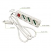 Multipresa prolunga elettrica con 3 prese shuko 16A 250V ciabatta bianco cavo 1.5 mt con interruttore