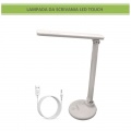 Lampada da scrivania lineare led touch luce lettura ricaricabile usb bianco orientabile lume tavolo comodino design moderno