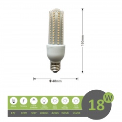 Lampadina led E27 18w 4U luce tubolare tubo attacco grande lineare bianca fredda naturale calda