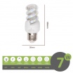 Lampadina led E27 7w tortiglione vortice luce spirale attacco grande bianca fredda naturale calda