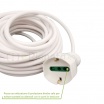 Prolunga elettrico 3 5 10mt con spina piatta presa shuko 10 16A 250V cavo bianco lineare 3G1