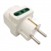 Adattatore riduttore triplo spina shuko 10/16A P17 2P/T con 2 prese bipasso e 1 presa shuko bianco