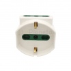 Adattatore riduttore triplo spina shuko 10/16A P17 2P/T con 2 prese bipasso e 1 presa shuko bianco