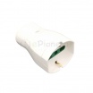 Presa elettrica volante grande shuko16A 2P/T uscita cavo assiale bianco 250V per prolunga