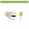 Presa elettrica volante grande shuko16A 2P/T uscita cavo assiale bianco 250V per prolunga