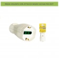 Presa elettrica volante grande schuko16A 2P/T uscita cavo assiale bianco 250V per prolunga