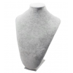 Espositore collo busto per collane gioielli manichino verticale in velluto nero grigio chiaro