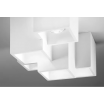 Plafoniera cubo 5 luci led attacco GU10 in gesso lampada da soffitto quadrata moderno bianco verniciabile
