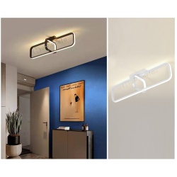 Plafoniera led 32w rettangolare nero bianco design moderno lampadario da soffitto luce fredda calda