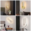 Applique da parete led 13w ovale verticale orientabile bianco oro moderno lampada luce fredda naturale
