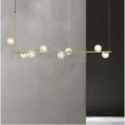 Lampadario sospensione bolle 8 sfere G9 trasparenti in vetro lampada da soffitto in metallo oro design moderno